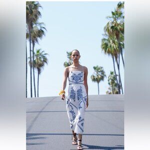 ZARA EMBROIDERED MIDI DRESS ZW COLLECTION